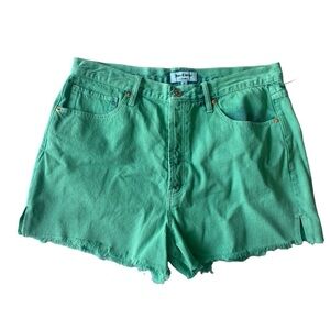 Juicy Couture Green Tie Dye Cut Off Soft Denim Western Short Size 31 100% Cotton
